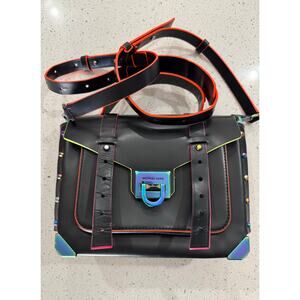 Michael Kors Manhattan Medium Contrast Trim Leather Satchel Bag